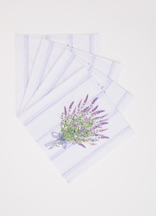 Ihr Ideal Home Lavender Harmony servet 33 x 33 cm set van 4 - voorkant 2 lichtpaars