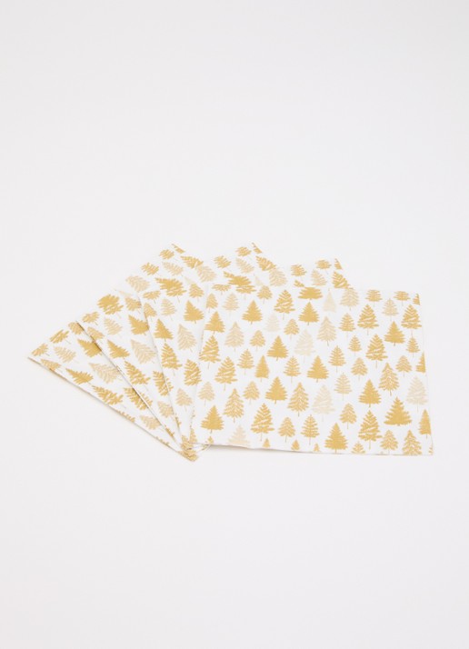 Ihr Ideal Home Nordic Forest servetten 33 x 33 cm - voorkant 2 goud