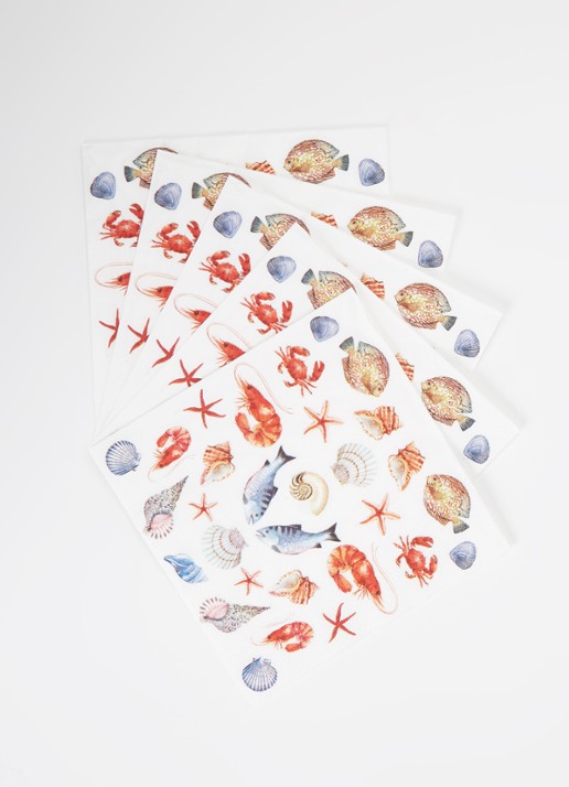 Ihr Ideal Home Sea Potpourri servetten 33 x 33 cm - voorkant 2 rood