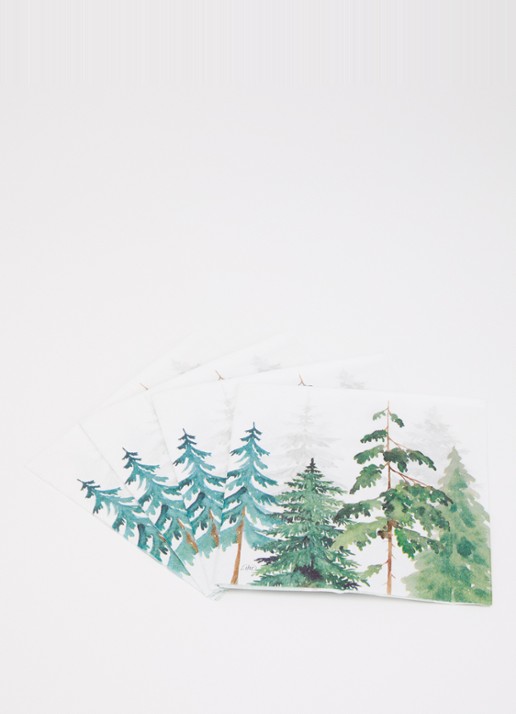 Ihr Ideal Home The Woodland servetten 33 x 33 cm - voorkant 2 wit