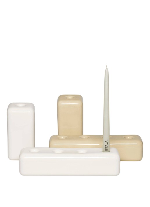 Iittala Element kandelaar 18,5 cm - voorkant 2 wit
