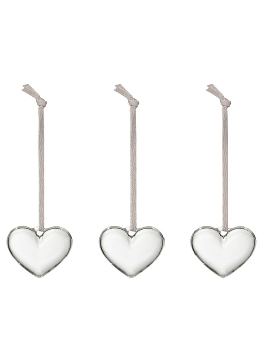 Iittala Hart hanger van glas 5 cm set van 3 - voorkant 2 transparant