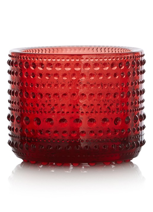 Iittala Kastehelmi waxinelichthouder 6,4 cm - voorkant 2 rood