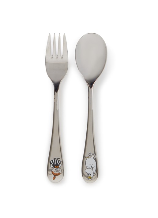Iittala Moomin kinderbestek 2-delig - voorkant 2 zilver