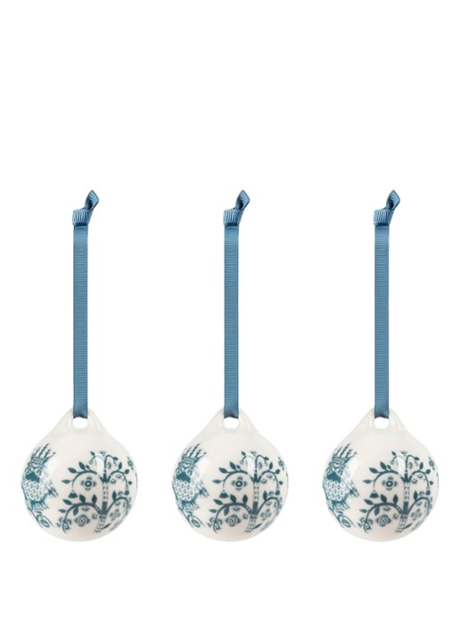 Iittala Taika kerstbal 5 cm set van 3 - achterkant staalblauw