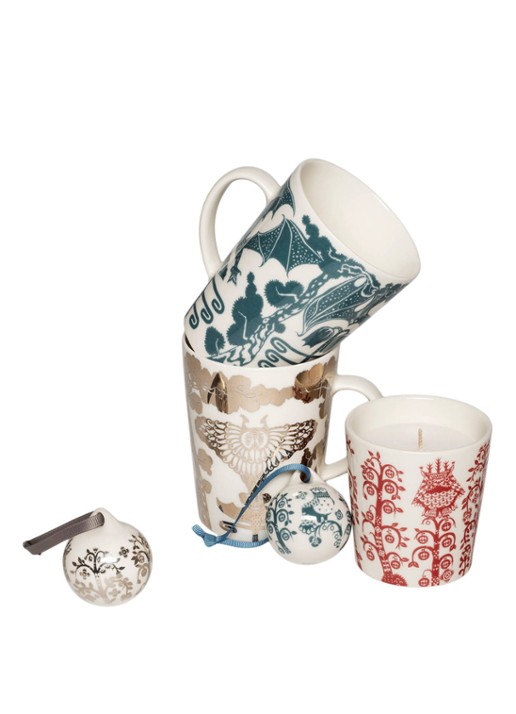 Iittala Taika kerstbal 5 cm set van 3 - voorkant 2 staalblauw