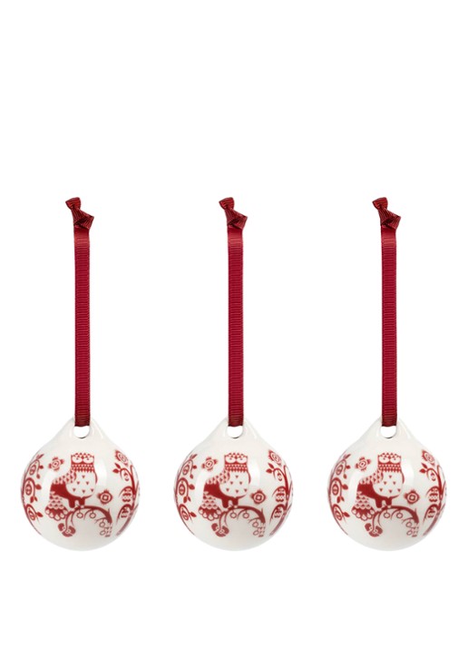 Iittala Taika kerstbal 5 cm set van 3 - achterkant rood