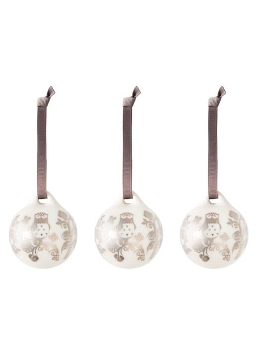 Iittala Taika kerstbal 5 cm set van 3 - achterkant 3 zilver