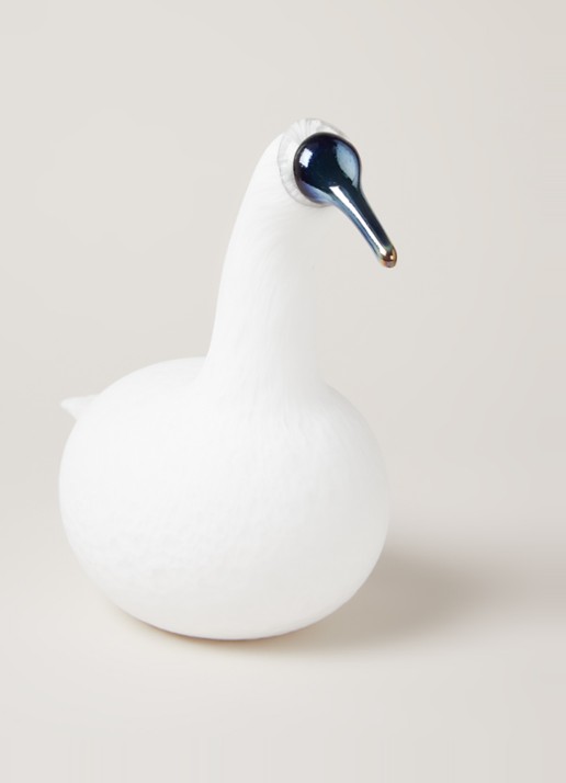 Iittala Zingende Zwaan van glas 28 cm - detail wit