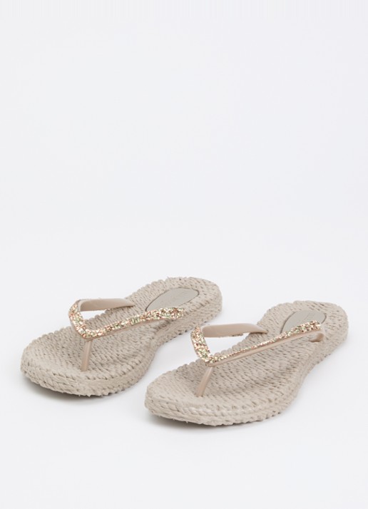 Ilse Jacobsen Cheerful slipper met strass - detail 3 taupe