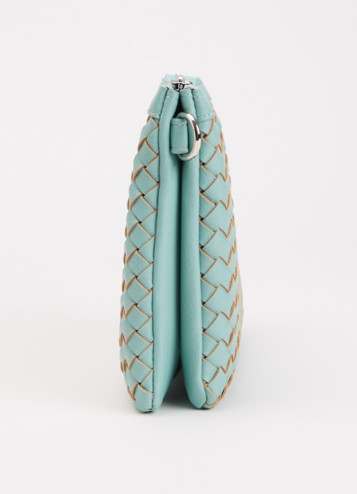 Ilse Jacobsen Gevlochten clutch met afneembare schouderriem - detail 4 mint