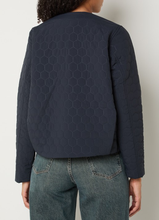 Ilse Jacobsen Honeycomb jack met quilt-patroon en steekzakken - achterkant 4 donkerblauw
