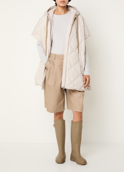 Ilse Jacobsen Longline jack met quiltpatroon - voorkant 2 gebroken wit