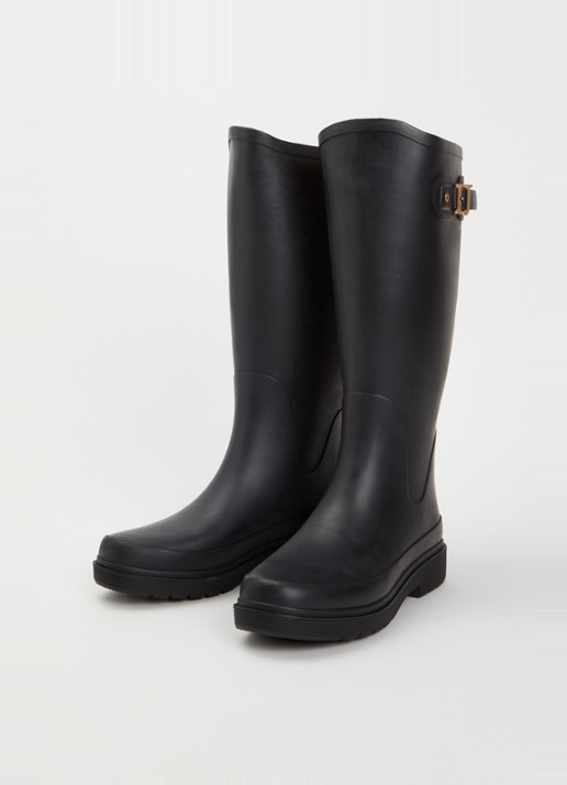 Ilse Jacobsen Neo regenlaars met gespdetail - detail zwart