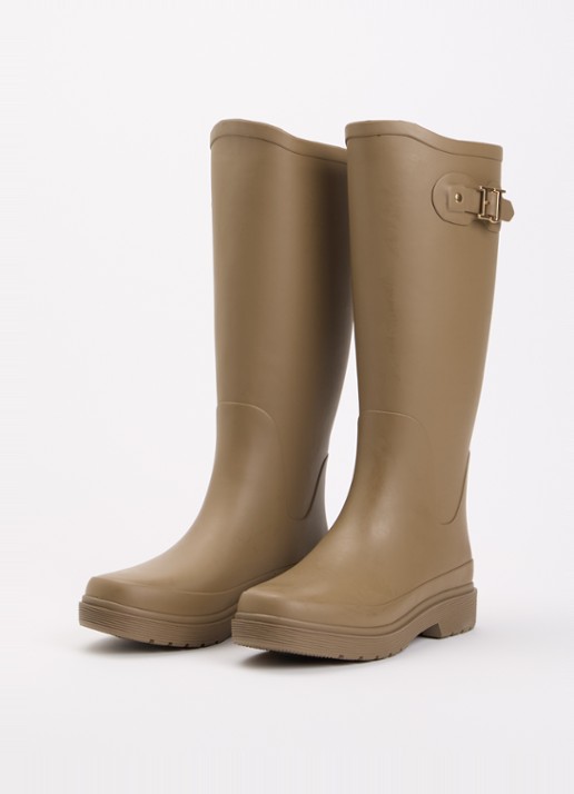 Ilse Jacobsen Neo regenlaars met gespdetail - detail 3 donkerbeige