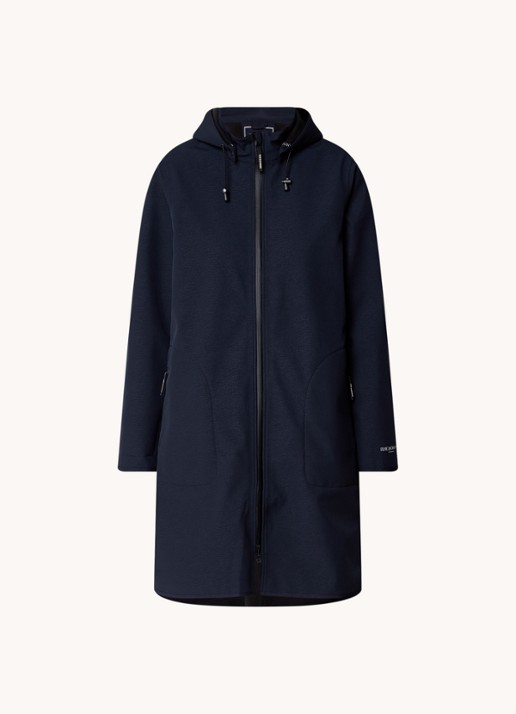 Ilse Jacobsen Rain128 softshell regenjas met afneembare capuchon - voorkant 2 donkerblauw
