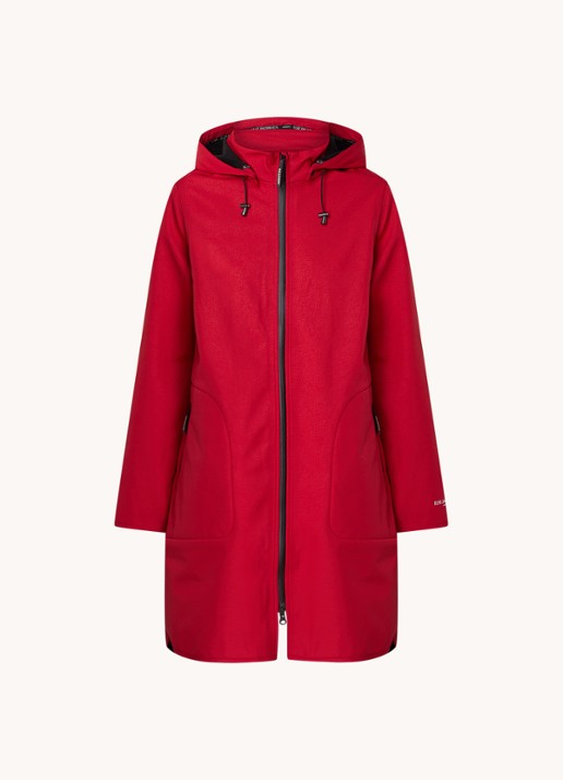 Ilse Jacobsen Rain128 softshell regenjas met afneembare capuchon - voorkant donkerrood