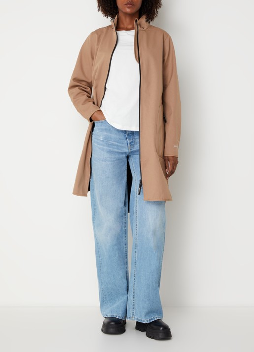 Ilse Jacobsen Rain128 softshell regenjas met afneembare capuchon - voorkant 2 beige