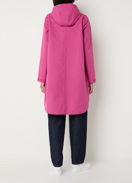 Ilse Jacobsen Rain128 softshell regenjas met afneembare capuchon - achterkant 2 fuchsia