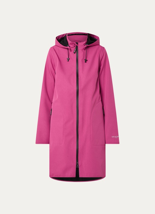 Ilse Jacobsen Rain128 softshell regenjas met afneembare capuchon - voorkant 3 fuchsia