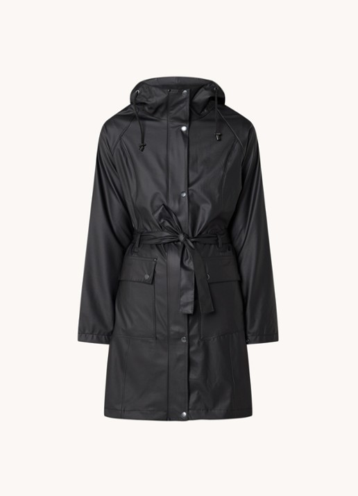 Ilse Jacobsen Rain70 regenjas met strikceintuur  - voorkant 2 zwart