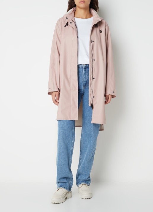 Ilse Jacobsen Rain71 regenjas met afneembare capuchon - voorkant 3 oudroze