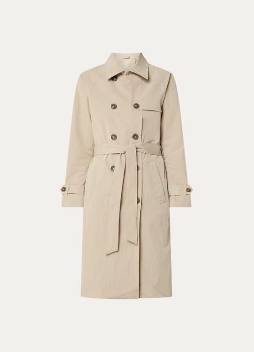 Ilse Jacobsen Rainvision double-breasted trenchcoat met steekzakken en strikceintuur - voorkant 2 beige