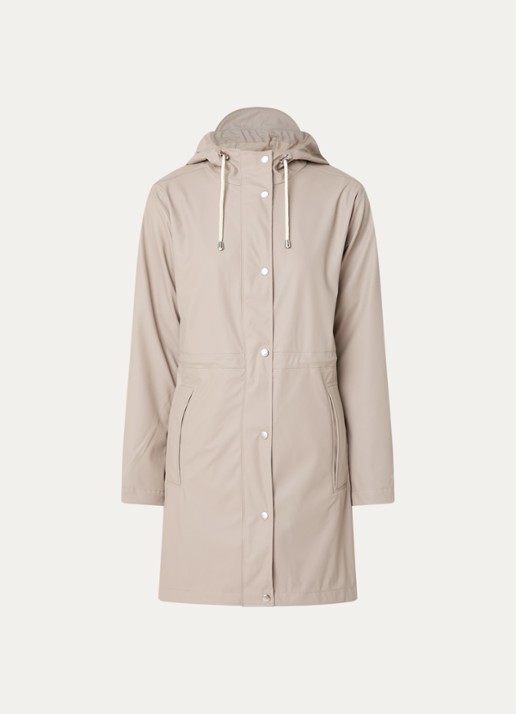 Ilse Jacobsen Regenjas met capuchon en steekzakken - voorkant 2 beige