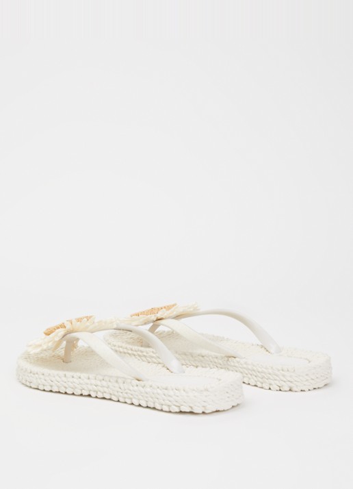 Ilse Jacobsen Slipper met glitter en applicatie - achterkant gebroken wit