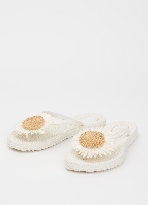 Ilse Jacobsen Slipper met glitter en applicatie - detail 2 gebroken wit