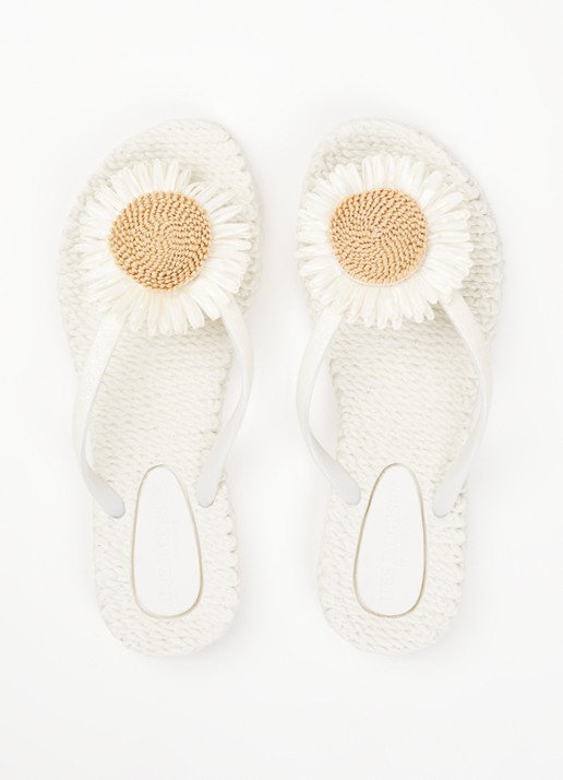 Ilse Jacobsen Slipper met glitter en applicatie - detail 3 gebroken wit