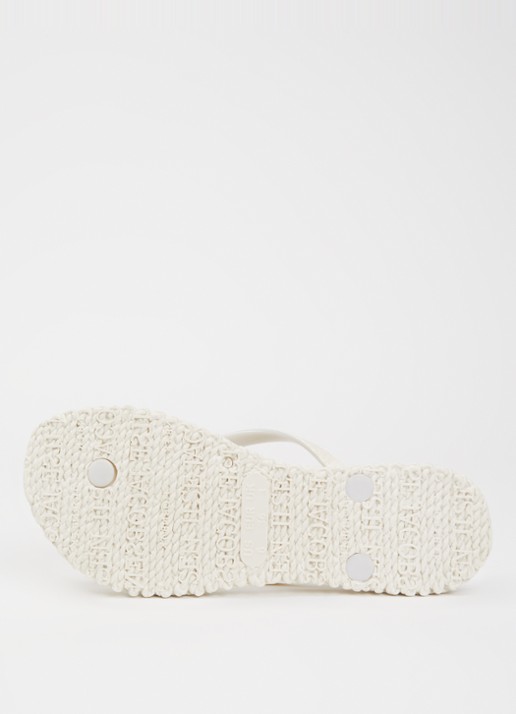 Ilse Jacobsen Slipper met glitter en applicatie - detail 4 gebroken wit