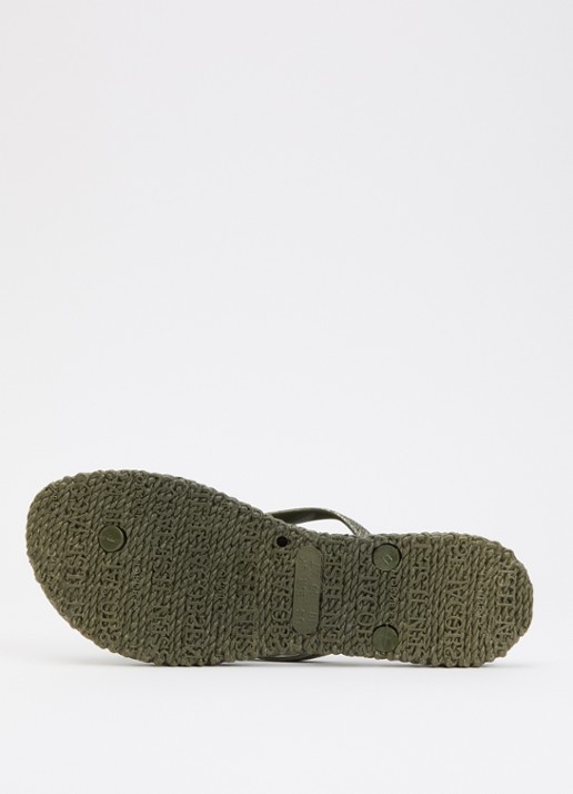 Ilse Jacobsen Slipper met glitter en applicatie - detail 3 legergroen