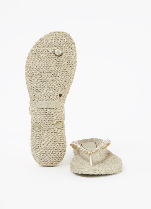 Ilse Jacobsen Slipper met glitter - detail 2 khaki