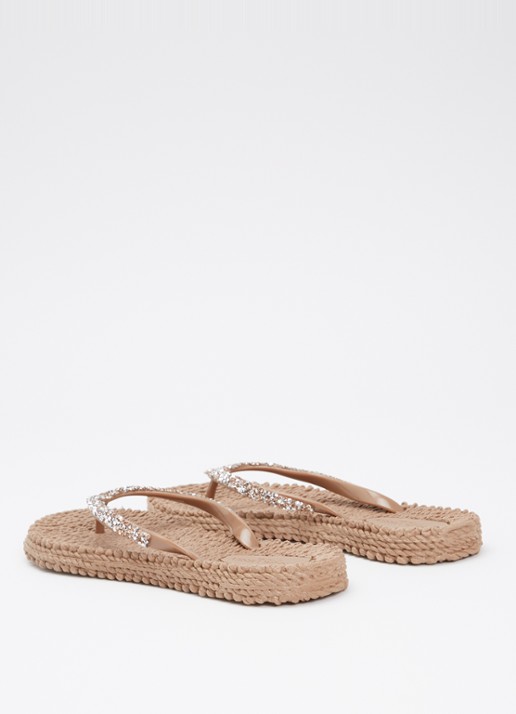 Ilse Jacobsen Slipper met glitter - achterkant 2 lichtbruin