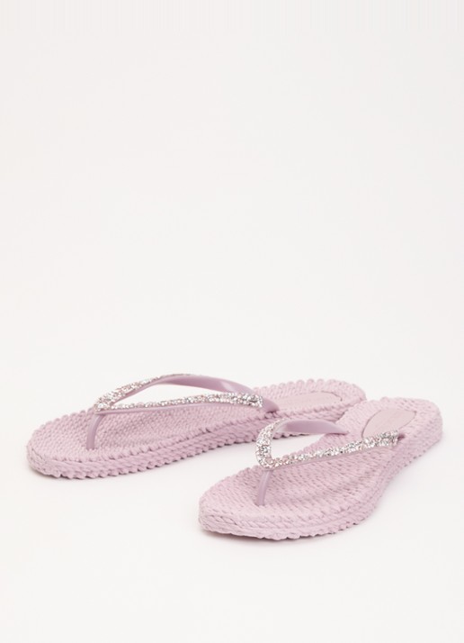 Ilse Jacobsen Slipper met glitter - detail oudroze
