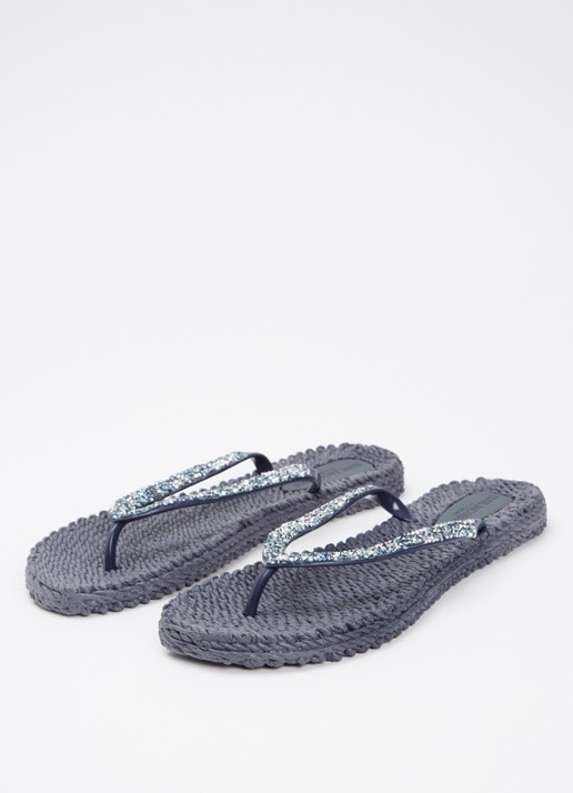 Ilse Jacobsen Slipper met glitter - detail 3 donkergrijs