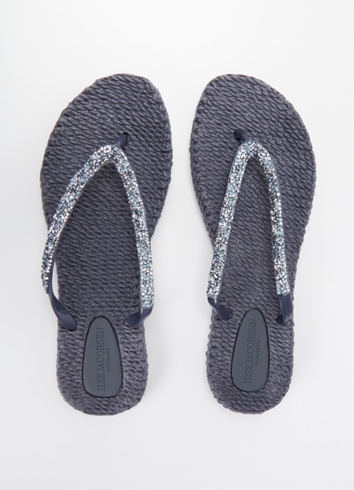 Ilse Jacobsen Slipper met glitter - detail 5 donkergrijs