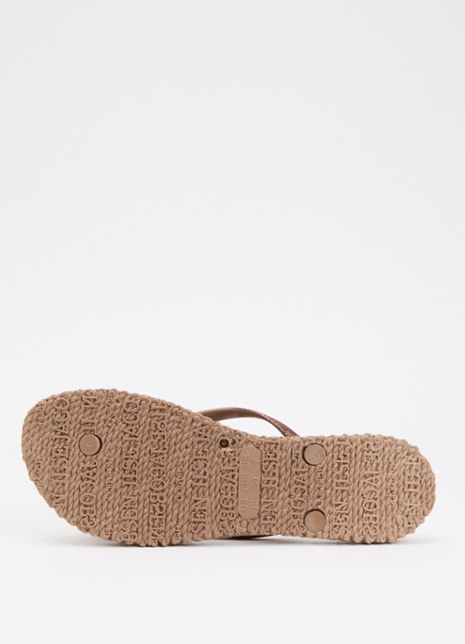 Ilse Jacobsen Slippers met glitter en applicatie - detail 5 lichtbruin