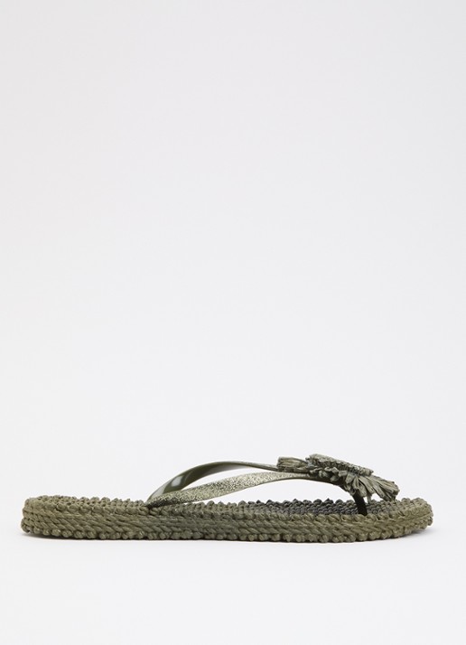Ilse Jacobsen Slippers met glitter en applicatie