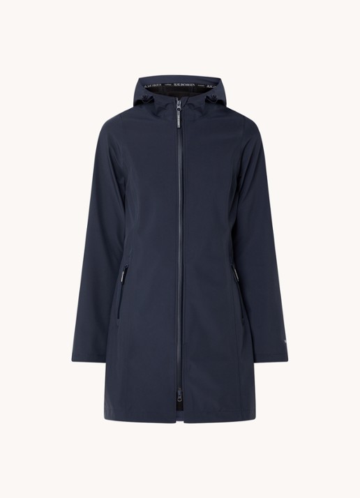 Ilse Jacobsen Softshell jack met capuchon en ritszakken - voorkant 2 donkerblauw