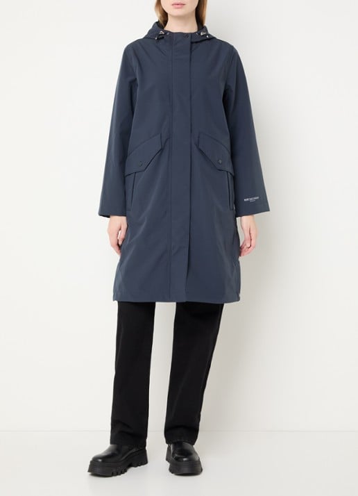 Ilse Jacobsen Softshell regenjas met capuchon - voorkant 2 donkerblauw