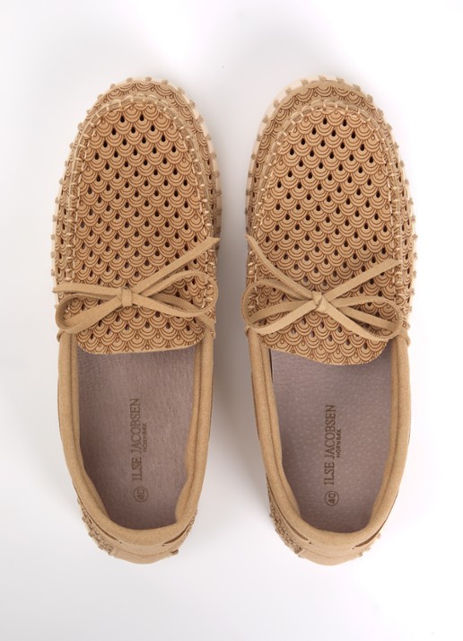 Ilse Jacobsen Tulip mocassin met structuur - detail 2 zand