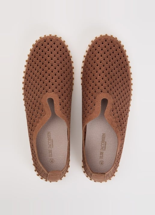 Ilse Jacobsen Tulip slip-on met metallic details - detail 4 bruin