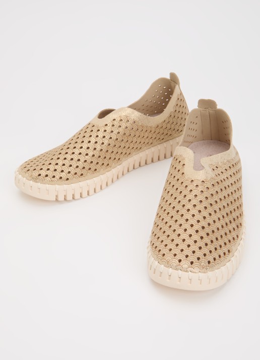 Ilse Jacobsen Tulip slip-on met metallic details - detail 3 beige