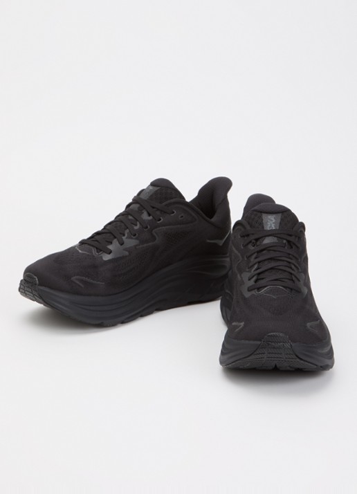 HOKA Heren Clifton 10 sneaker met mesh details in de kleur Zwart, maat: 42
