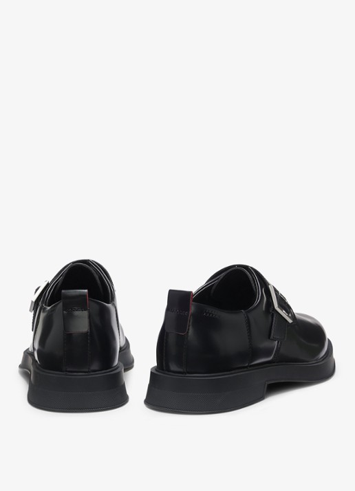 HUGO Heren Loafers van leer in de kleur Zwart
