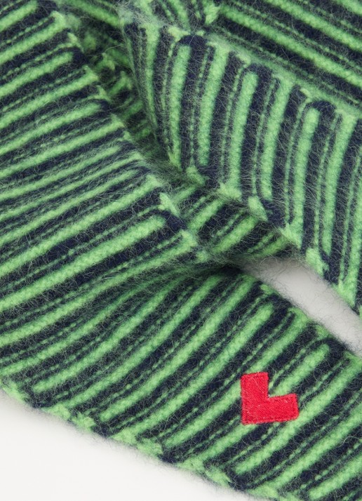 Bellerose Dames Dusol sjaal in wolblend met streepprint 120 x 18,5 cm in de kleur Groen