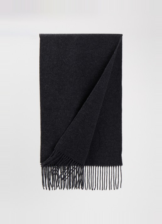 Bellerose Dames Milan sjaal van scheerwol 120 x 35 cm in de kleur Antraciet