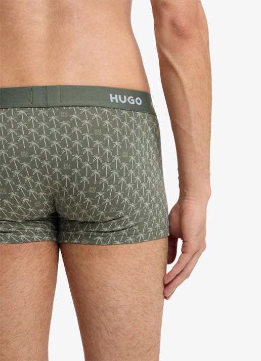 HUGO Heren Boxershorts met logoband in 3-pack in de kleur Groen